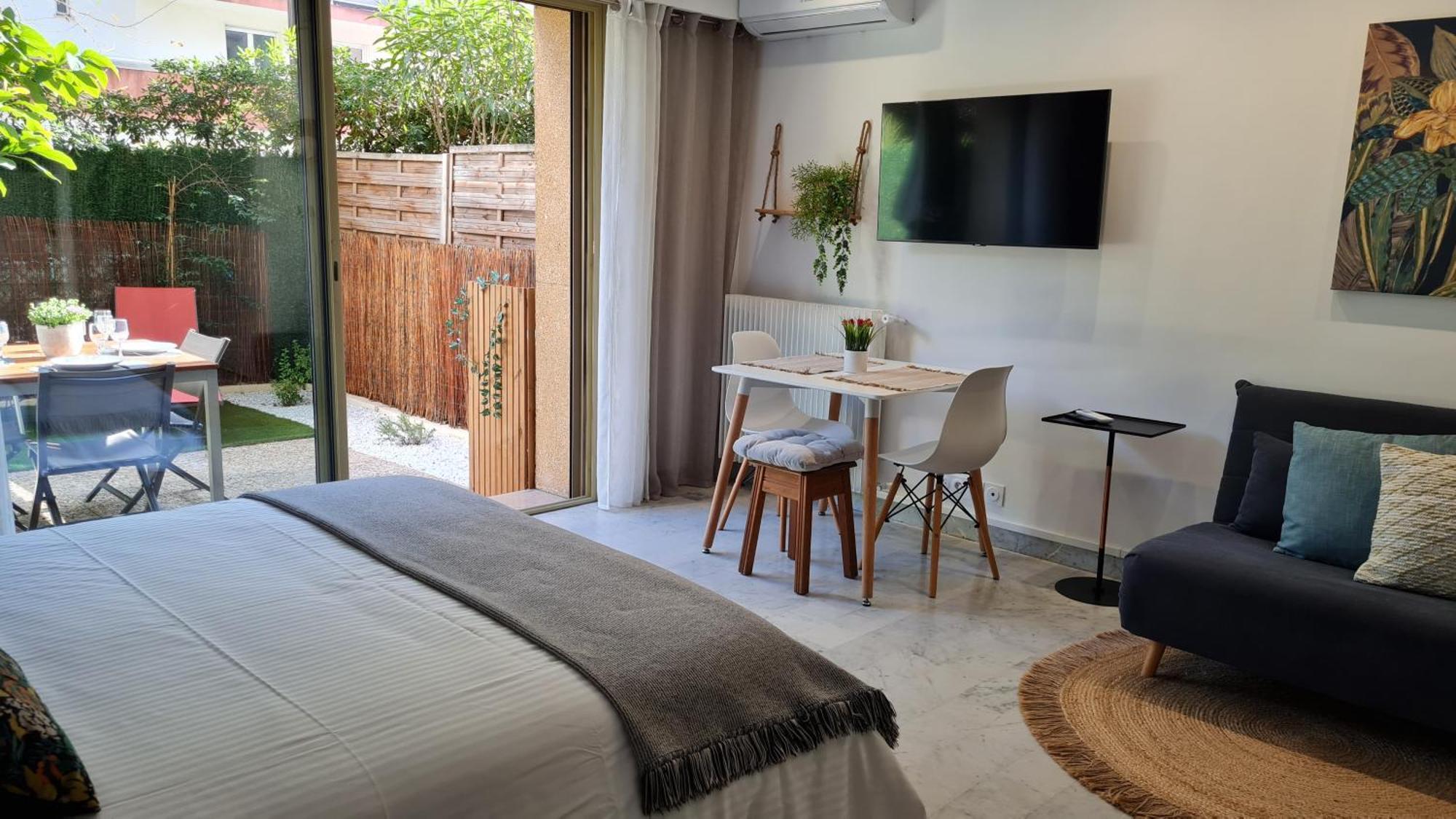 Studio Sun-Beach Avec Parking Et Jardin - 500M Des Plages De Juan Les Pins Antibes Exterior foto